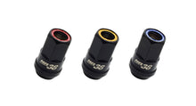 Load image into Gallery viewer, Wheel Mate Muteki HR38 Open End Lug Nuts 12x1.25 Black Chrome / Yellow Ring Lug Nuts Wheel Mate
