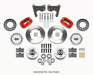 Wilwood Forged Dynalite Front Kit 11.00in Red 65-72 CDP C Body -Drum Big Brake Kits Wilwood