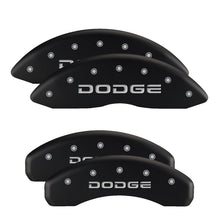 Load image into Gallery viewer, MGP 4 Caliper Covers Engraved Front &amp; Rear MOPAR Black finish silver ch Caliper Covers MGP
