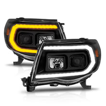 Load image into Gallery viewer, ANZO 05-11 Toyota Tacoma Projector Headlights w/Light Bar Switchback Black Housing Headlights ANZO
