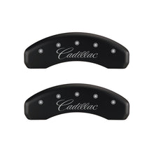 Load image into Gallery viewer, MGP 4 Caliper Covers Engraved Front &amp; Rear Cursive/Cadillac Red finish silver ch Caliper Covers MGP
