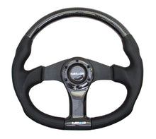 Load image into Gallery viewer, NRG Carbon Fiber Steering Wheel (350mm) Oval Shape Black w/Leather Trim Steering Wheels NRG
