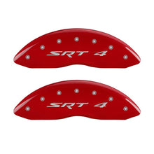 Load image into Gallery viewer, MGP Front set 2 Caliper Covers Engraved Front SRT4 Red finish silver ch Caliper Covers MGP
