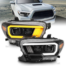 Load image into Gallery viewer, ANZO 2016-2017 Toyota Tacoma Projector Headlights w/ Plank Style Switchback Black w/ Amber Headlights ANZO
