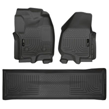 Load image into Gallery viewer, Husky Liners 2012.5 Ford SD Crew Cab WeatherBeater Combo Black Floor Liners (w/o Manual Trans Case) Floor Mats - Rubber Husky Liners
