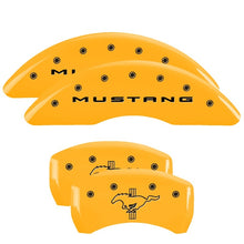 Load image into Gallery viewer, MGP 4 Caliper Covers Engraved Front 2015/Mustang Engraved Rear 2015/Bar &amp; Pony Yellow fnsh black ch Caliper Covers MGP
