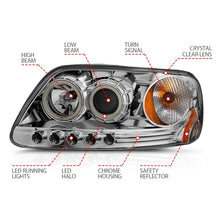 Load image into Gallery viewer, ANZO 1997.5-2003 Ford F-150 Projector Headlights w/ Halo Chrome 1pc Headlights ANZO
