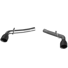 Load image into Gallery viewer, QTP 14-15 Chevrolet Camaro SS 6.2L 304SS Eliminator Muffler Delete Axle Back Exhaust w/4.5in Blk Tip Axle Back QTP
