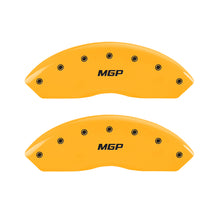 Load image into Gallery viewer, MGP Front set 2 Caliper Covers Engraved Front MGP Yellow finish black ch Caliper Covers MGP

