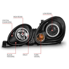 Load image into Gallery viewer, ANZO 1998-2005 Lexus Gs300 Projector Headlights w/ Halo Black Headlights ANZO
