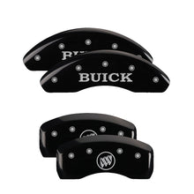 Load image into Gallery viewer, MGP 4 Caliper Covers Engraved Front Buick Engraved Rear Buick Shield Black finish silver ch Caliper Covers MGP

