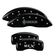 MGP 4 Caliper Covers Engraved Front Lincoln Engraved Rear MKX Black finish silver ch Caliper Covers MGP