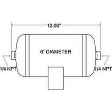 Load image into Gallery viewer, Firestone Air Tank 1 Gallon 6in. x 12in. L (2) 1/4in. NPT Ports 150 PSI Max - Black (WR17609125) Air Tanks Firestone

