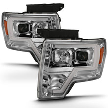 Load image into Gallery viewer, ANZO 2009-2014 Ford F-150 Projector Headlight Plank Style Chrome Amber Headlights ANZO
