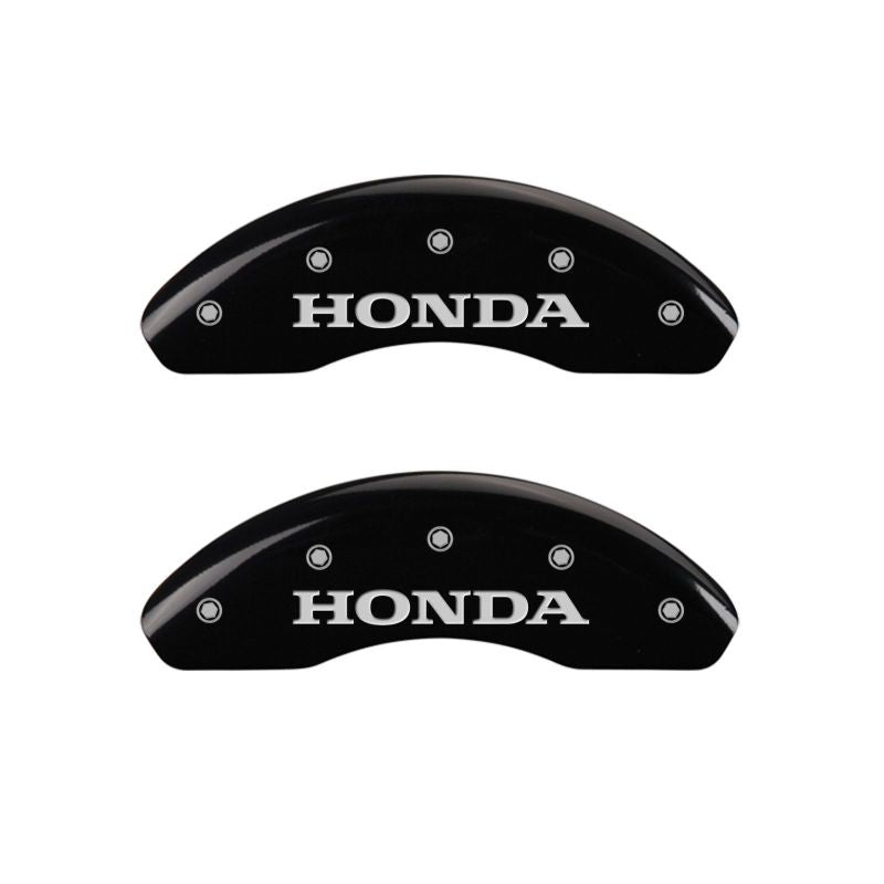 MGP 4 Caliper Covers Engraved Front Honda Engraved Rear H Logo Black finish silver ch Caliper Covers MGP