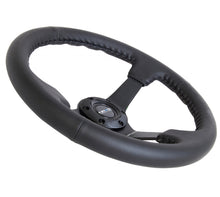 Load image into Gallery viewer, NRG Reinforced Steering Wheel (350mm / 3in. Deep) Bk Leather w/Bk BBall Stitch (Odi Bakchis Edition) Steering Wheels NRG
