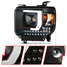 Load image into Gallery viewer, ANZO 2014-2015 Gmc Sierra 1500HD Projector Plank Style Headlight Black W/ Drl Headlights ANZO
