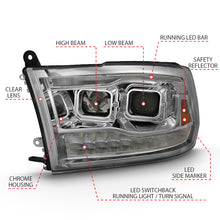 Load image into Gallery viewer, ANZO 2009-2018 Dodge Ram 1500 Projector H.L. Switchback Chrome Amber Headlights ANZO
