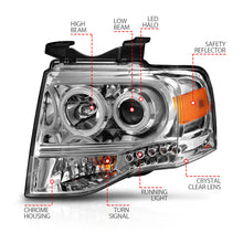 Load image into Gallery viewer, ANZO 2007-2014 Ford Expedition Projector Headlights Chrome Headlights ANZO
