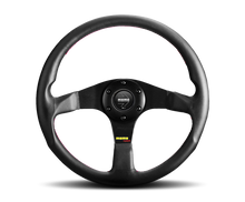 Load image into Gallery viewer, Momo Tuner Steering Wheel 350 mm - Black Leather/Red Stitch/Black Spokes Steering Wheels MOMO
