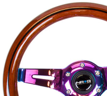 Load image into Gallery viewer, NRG Classic Wood Grain Steering Wheel (310mm) Dark Wood &amp; Black Line Inlay w/Neochrome 3-Spoke Ctr. Steering Wheels NRG
