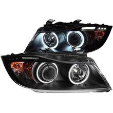 Load image into Gallery viewer, ANZO 2006-2008 BMW 3 Series E90-E91 Projector Headlights w/ Halo w/ LED Bar Black (CCFL) Headlights ANZO
