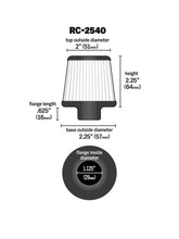 Load image into Gallery viewer, K&amp;N Universal Chrome Filter 1 1/8 inch FLG / 2 1/4 inch Bottom / 2 inch Top / 2.5 inch Height Air Filters - Universal Fit K&amp;N Engineering   
