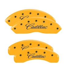 Load image into Gallery viewer, MGP 4 Caliper Covers Engraved Front &amp; Rear MGP Yellow finish black ch Caliper Covers MGP

