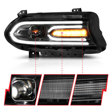 Load image into Gallery viewer, ANZO 2015-2018 Dodge Charger Projector Headlights Plank Style Black Headlights ANZO
