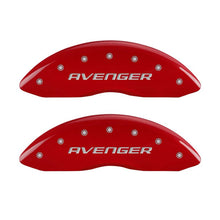 Load image into Gallery viewer, MGP 4 Caliper Covers Engraved Front &amp; Rear With out stripes/Avenger Red finish silver ch Caliper Covers MGP

