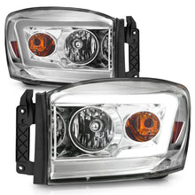 Load image into Gallery viewer, Anzo 06-09 Dodge RAM 1500/2500/3500 Headlights Chrome Housing/Clear Lens (w/ Light Bars) Headlights ANZO
