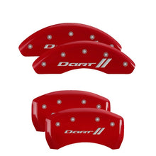 Load image into Gallery viewer, MGP 4 Caliper Covers Engraved Front &amp; Rear With stripes/Dart Red finish silver ch Caliper Covers MGP
