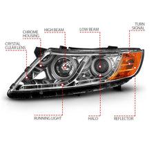 Load image into Gallery viewer, ANZO 2011-2013 Kia Optima Projector Headlights w/ Halo Chrome (CCFL) Headlights ANZO
