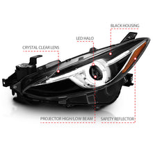 Load image into Gallery viewer, ANZO Projector Headlights With Halo Black w/Amber 14-17 Mazda 3 Headlights ANZO
