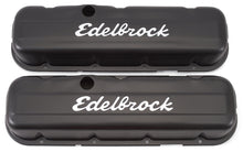 Load image into Gallery viewer, Edelbrock Valve Cover Signature Series Chevrolet 1965 and Later 396-502 V8 Low Black Valve Covers Edelbrock
