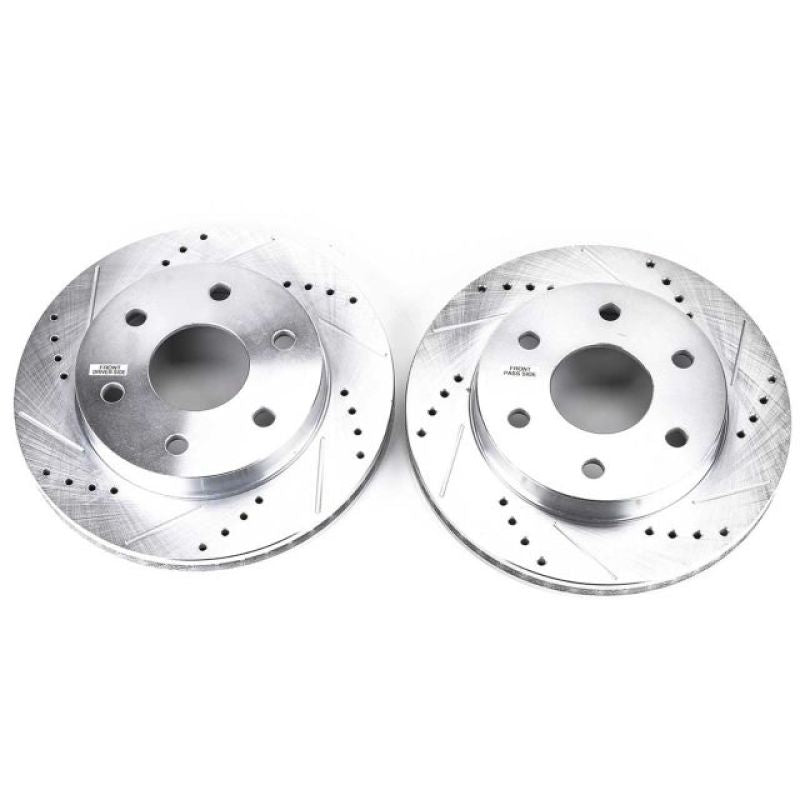 Power Stop 02-06 Cadillac Escalade Front Evolution Drilled & Slotted Rotors - Pair Brake Rotors - Slot & Drilled PowerStop