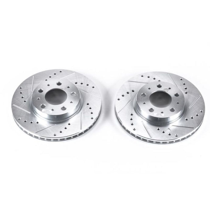 Power Stop 94-97 Volvo 850 Front Evolution Drilled & Slotted Rotors - Pair Brake Rotors - Slot & Drilled PowerStop