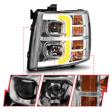 Load image into Gallery viewer, ANZO 2007-2013 Chevrolet Silverado 1500 Projector w/ Light Bar Chrome Housing w/ Sequential Headlights ANZO
