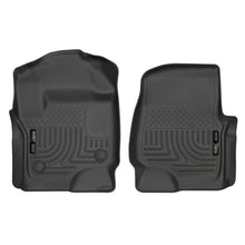 Load image into Gallery viewer, Husky Liners 2017 Ford Super Duty (Crew Cab / Super Cab) WeatherBeater Black Front Floor Liners Floor Mats - Rubber Husky Liners
