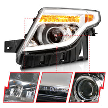 Load image into Gallery viewer, ANZO 11-15 Ford Explorer Projector Headlights w/ Light Bar Chrome Housing w/ Amber light Headlights ANZO
