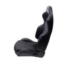 Load image into Gallery viewer, NRG Reclinable Sport Seats (Pair) PVC Leather w/NRG Logo - Black w/White Stitching Reclineable Seats NRG
