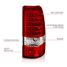 Load image into Gallery viewer, ANZO 1999-2007 Chevrolet Silverado 1500 LED Taillights Red/Clear Tail Lights ANZO
