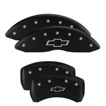 Load image into Gallery viewer, MGP 4 Caliper Covers Engraved Front &amp; Rear Cursive/Challenger Black finish silver ch Caliper Covers MGP
