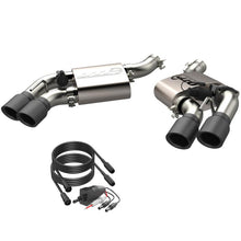 Load image into Gallery viewer, QTP 16-18 Chevrolet Camaro SS 6.2L 304SS Screamer Axle Back Exhaust Tip w/3.5in Quad Black Tips Axle Back QTP
