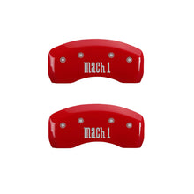 Load image into Gallery viewer, MGP 4 Caliper Covers Engraved Front &amp; Rear Mach 1 Red finish silver ch Caliper Covers MGP
