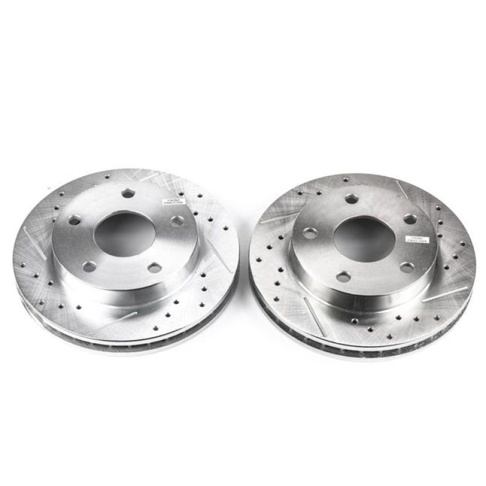 Power Stop 94-99 Dodge Ram 1500 Front Evolution Drilled & Slotted Rotors - Pair Brake Rotors - Slot & Drilled PowerStop
