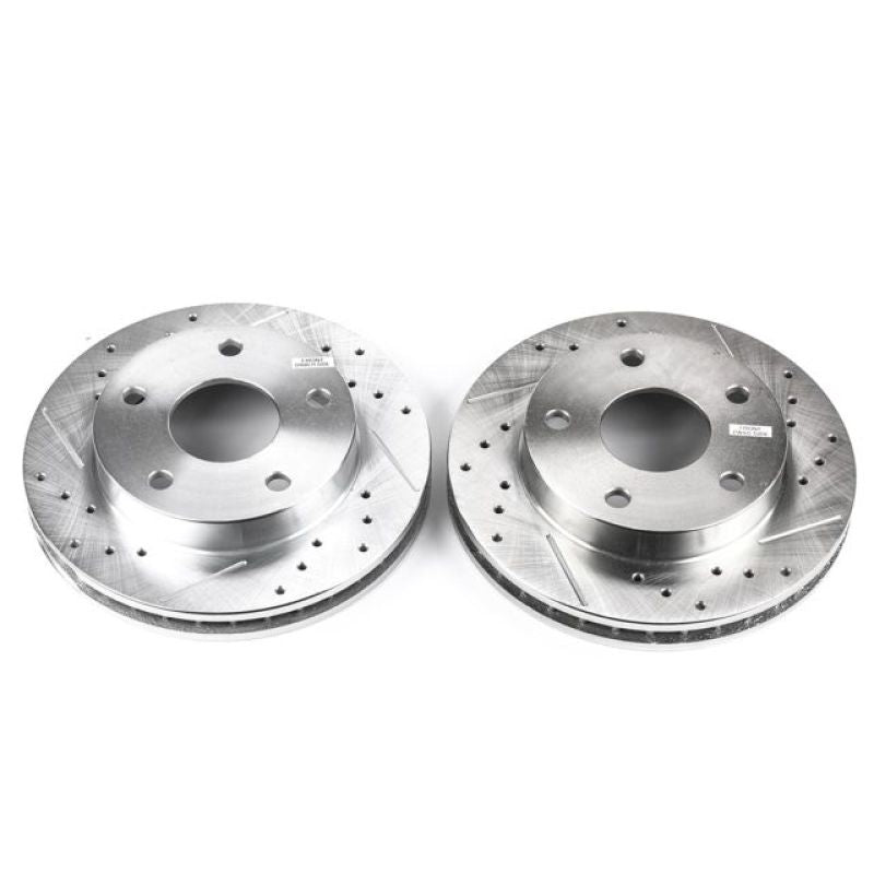 Power Stop 94-99 Dodge Ram 1500 Front Evolution Drilled & Slotted Rotors - Pair Brake Rotors - Slot & Drilled PowerStop