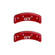 Load image into Gallery viewer, MGP 4 Caliper Covers Engraved Front Mustang Engraved Rear SN95/GT Red finish silver ch Caliper Covers MGP
