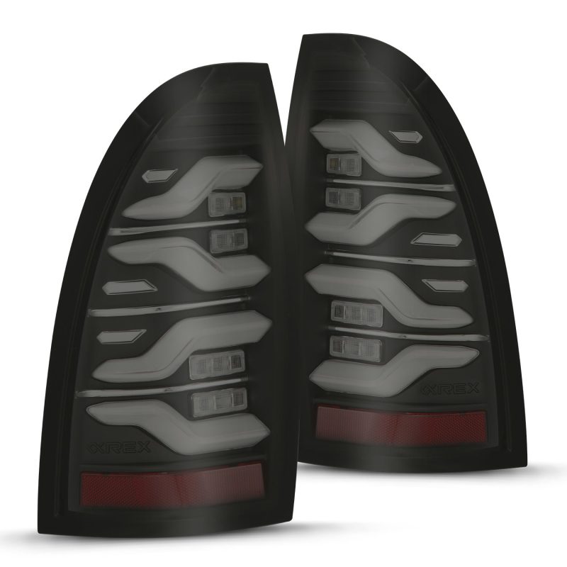 AlphaRex 05-15 Toyota Tacoma LUXX LED Taillights Blk w/Activ Light/Seq Signal Headlights AlphaRex