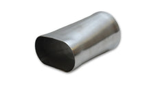 Load image into Gallery viewer, Vibrant 4in oval (Nominal) x 4in Round Transiton adapter T304 SS 6in long Flanges Vibrant
